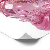 Lebendige silberne ROSA GLASFLASCHE DER WÜNSCHE Poster (Ecke)