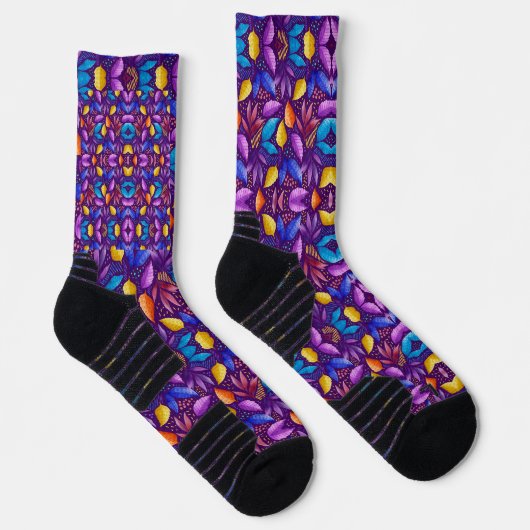 Lebendige Socken mit Kaleidoskop-Design  (Rechts)