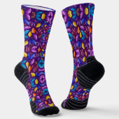 Lebendige Socken mit Kaleidoskop-Design  (Gewinkelt)