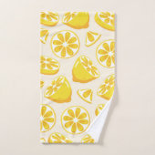 Lebendige Sommer-Lemonscheiben-Zitrusmuster Badhandtuch Set (Handtuch)