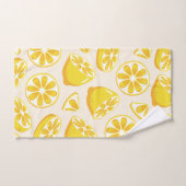 Lebendige Sommer-Lemonscheiben-Zitrusmuster Badhandtuch Set (Handtuch)