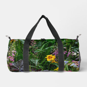 Lebendige Sommergarten-Blumenmuster-Hintergrund Duffle Bag