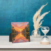 Lebendige Sonnenuntergangs-Flussreflexion Fotoplatte (InSitu)