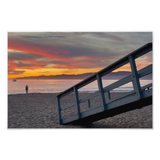 Lebendige Sonnenuntergangsfarbe - Marina Del Rey, Fotodruck