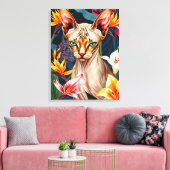 Lebendige Sphynx-Katze Digitale Kunst Leinwanddruck (Insitu (Wohnzimmer))