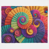 Lebendige Spiralmuster abstrakt Fleecedecke (Vorderseite (Horizontal))