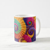 Lebendige Spiralmuster abstrakt Kaffeetasse (VorderseiteRechts)
