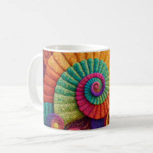 Lebendige Spiralmuster abstrakt Kaffeetasse