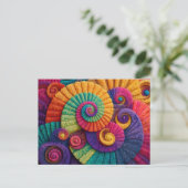 Lebendige Spiralmuster abstrakt Postkarte (Stehend Vorderseite)