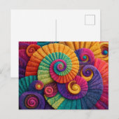 Lebendige Spiralmuster abstrakt Postkarte (Vorne/Hinten)
