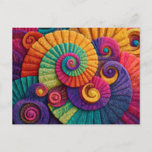 Lebendige Spiralmuster abstrakt Postkarte
