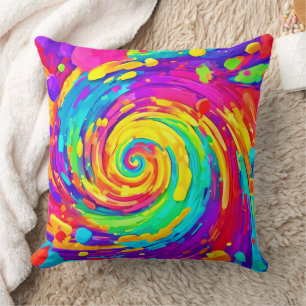 Lebendige Spiralspritzer-Farben Kunst Kissen