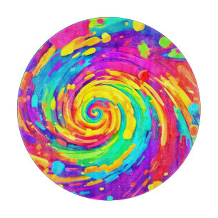 Lebendige Spiralspritzer-Farben Kunst Schneidebrett