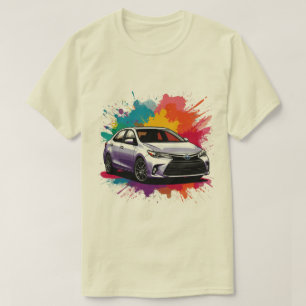 Lebendige Sportwagen-Farb-Splash-Kunst T-Shirt