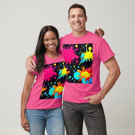 Lebendige Spritzkunst-Explosion T-Shirt (Unisex)