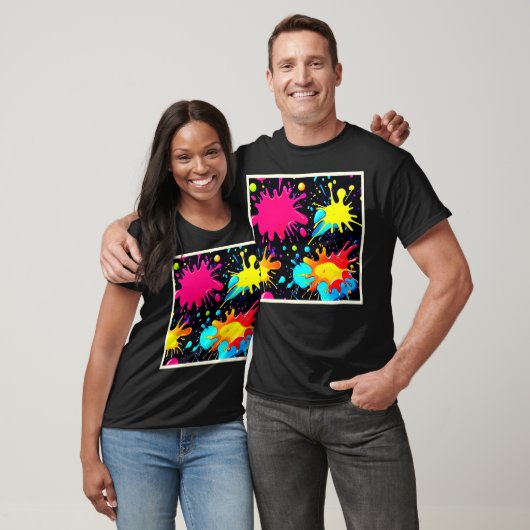 Lebendige Spritzkunst-Explosion T-Shirt (Unisex)