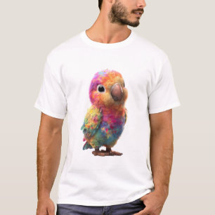 Lebendige Spritzlack-Regenbogen-Papageien-Männer T-Shirt