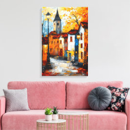 Lebendige Stadtlandschaft Leinwanddruck