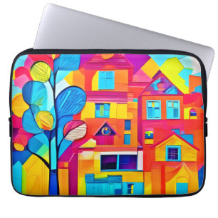 Lebendige Stadtlandschaft Traumlandschaft Kunst Laptopschutzhülle