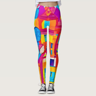 Lebendige Stadtlandschaft Traumlandschaft Kunst Leggings