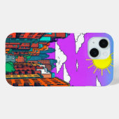 Lebendige Stadtsilhouette Sunset Pop Art iPhone 15 Case-Mate iPhone Hülle (Rückseite (Horizontal))
