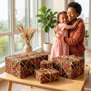 Lebendige Stammes-Ankara-Geschenke für Afroamerika Geschenkpapier
