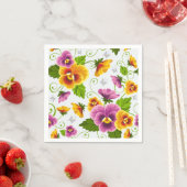 Lebendige Stiefmütterchen-Blumen Serviette (Beispiel)