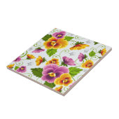 Lebendige Stiefmütterchen-Blüten Fliese (Seite)