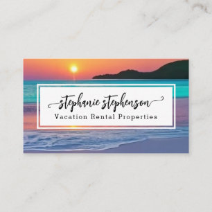 Lebendige Strand-Sonnenuntergangs-Spa-Reise Ferien Visitenkarte