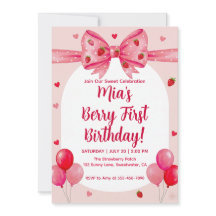 Lebendige Strawberry Coquette Bow Berry First Birt