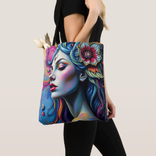 Lebendige surrealistische Porträtkunst Tasche