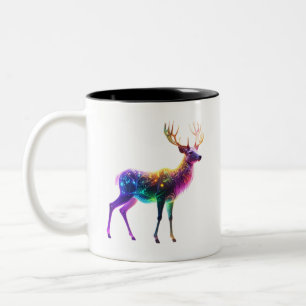 Lebendige Süße Leuchtende Neonhirsch-Kunst Zweifarbige Tasse