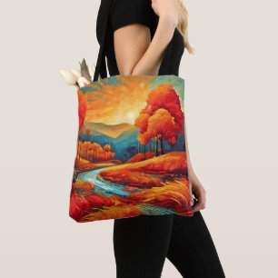 Lebendige Szene am Fall River Tasche