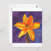 Lebendige Tageslilie Postkarte (Vorne/Hinten)