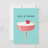 Lebendige Teal-Raspberry-Cocktail-Liebe und Dank Dankeskarte (Vorderseite)