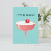 Lebendige Teal-Raspberry-Cocktail-Liebe und Dank Dankeskarte (Stehend Vorderseite)