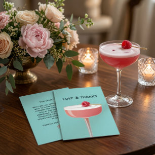 Lebendige Teal-Raspberry-Cocktail-Liebe und Dank Dankeskarte