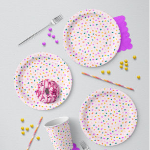 Lebendige Terrazzo-Konfetti-Party Pink Lemonade Pappteller