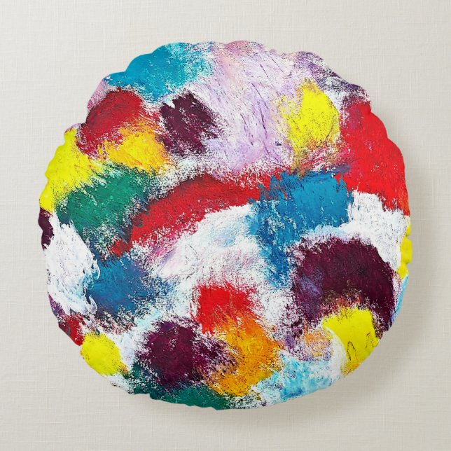 Lebendige Throw-Kissen Rundes Kissen (Vorderseite)