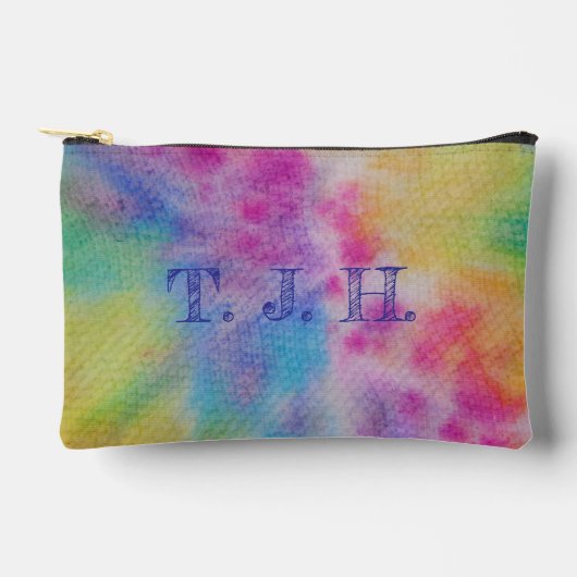 Lebendige Tie Dye Watercolor Custom Accessoiretasc Zubehörtasche (Vorderseite)