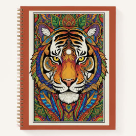 Lebendige Tiger-Zentangle-Kunst Nooracle-Journal Notizblock
