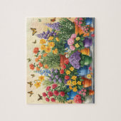 Lebendige Topfblumen und Schmetterlinge Puzzle (Vertikal)