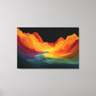 Lebendige Topographie | Surrealistische Landschaft Leinwanddruck