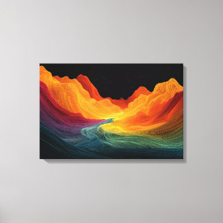 Lebendige Topographie | Surrealistische Landschaft Leinwanddruck