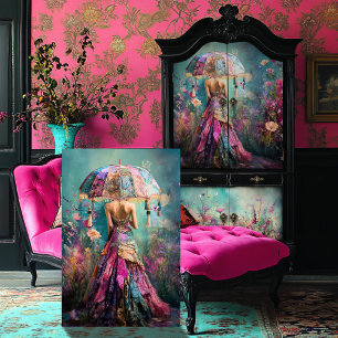 Lebendige Träume, florale Fantasie-Porträtkunst Seidenpapier