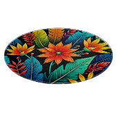 Lebendige tropische Blumenkunst Schneidebrett (Ecke)