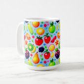 Lebendige tropische Früchte Kaffeetasse (Vorderseite Links)