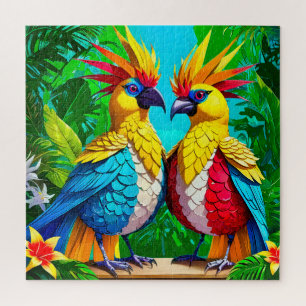 Lebendige tropische Vögel Puzzle