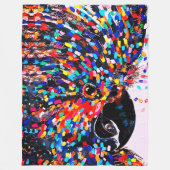 Lebendige tropische Vogel-Wandkunst im expressioni Fleecedecke (Vorderseite)