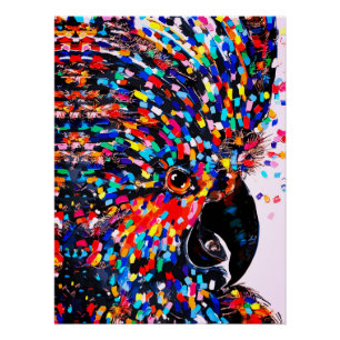 Lebendige tropische Vogelwandkunst im expressionis Poster